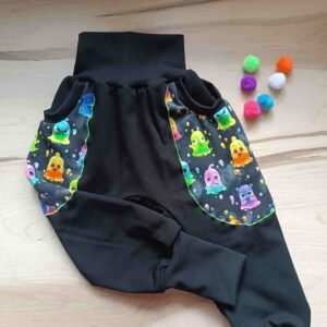 Pantalones evolutivos monstruos hechos a mano por La Sombra del Gato