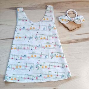 vestido reversible flores con diadema a juego