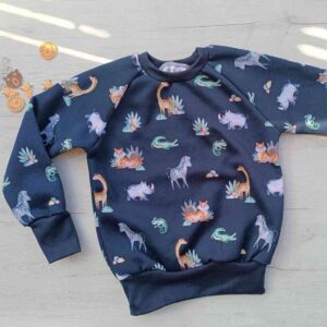 Sudadera evolutiva animales artesanal de animales que crece con los niños hecha a mano por la sombra del gato