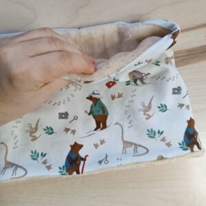 Buff cuello de invierno de dinosaurios y ositos hecho a mano por La Sombra Del Gato
