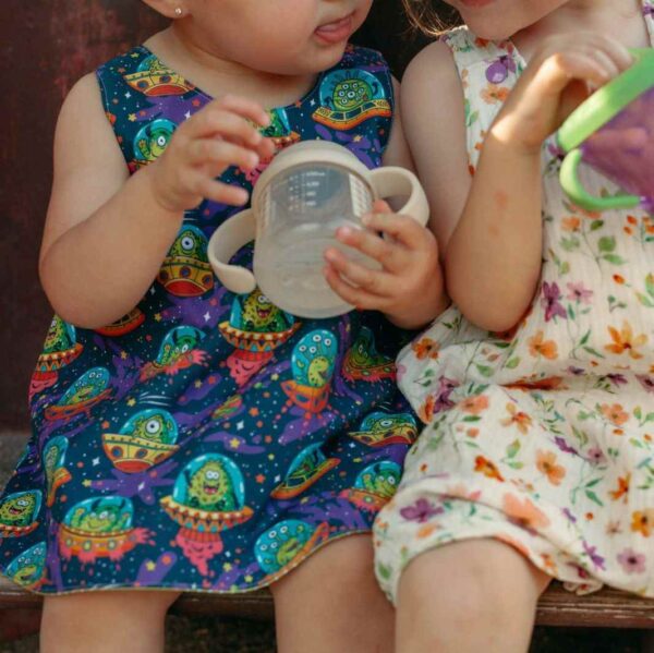 Vestido divertido de extraterrestres para niñas entre 1 y 4 años - Imagen 2